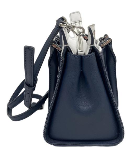 Kate Spade（ケイトスペード）Kate Spade (ケイトスペード) デニムスモールサッチェル2WAYバッグ ネイビー×ホワイトの古着・服飾アイテム