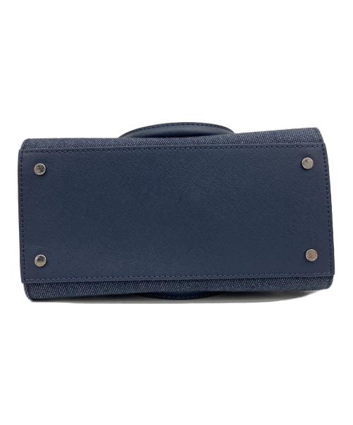 Kate Spade（ケイトスペード）Kate Spade (ケイトスペード) デニムスモールサッチェル2WAYバッグ ネイビー×ホワイトの古着・服飾アイテム
