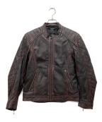 RIDEZライズ）の古着「シングルライダースジャケット」｜レッド