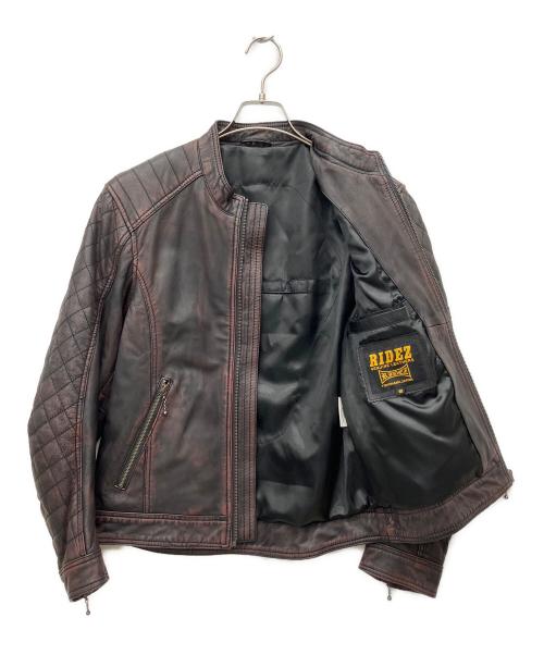 RIDEZ（ライズ）RIDEZ (ライズ) シングルライダースジャケット レッド サイズ:Mの古着・服飾アイテム