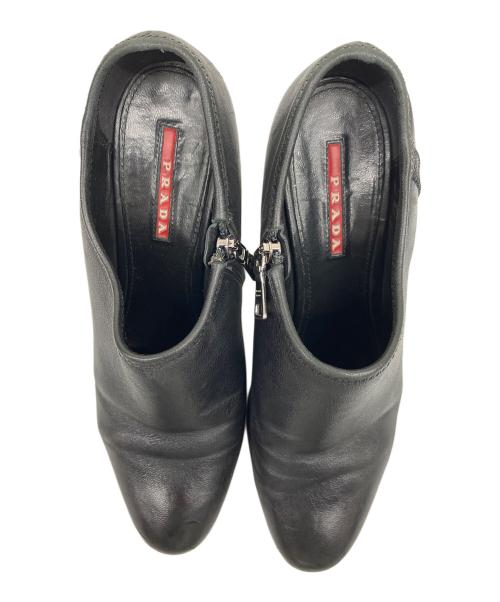 PRADA（プラダ）PRADA (プラダ) レザーショートブーツ ブラック サイズ:37の古着・服飾アイテム