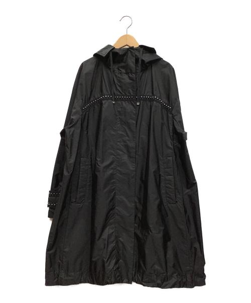 MONCLER（モンクレール）MONCLER (モンクレール) スタッズナイロンコート ブラックの古着・服飾アイテム