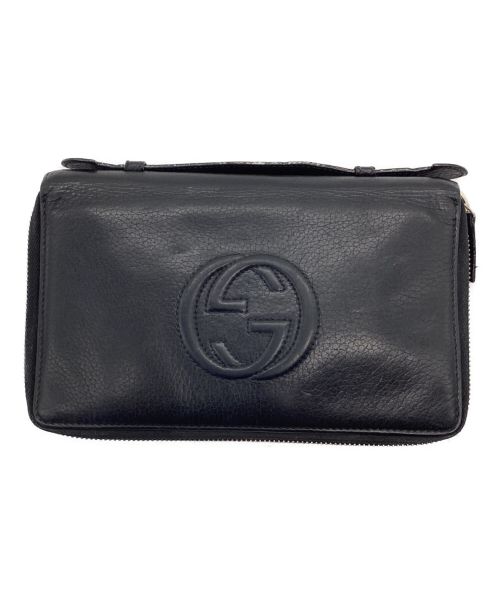 GUCCI（グッチ）GUCCI (グッチ) トラベルドキュメントケース ブラックの古着・服飾アイテム