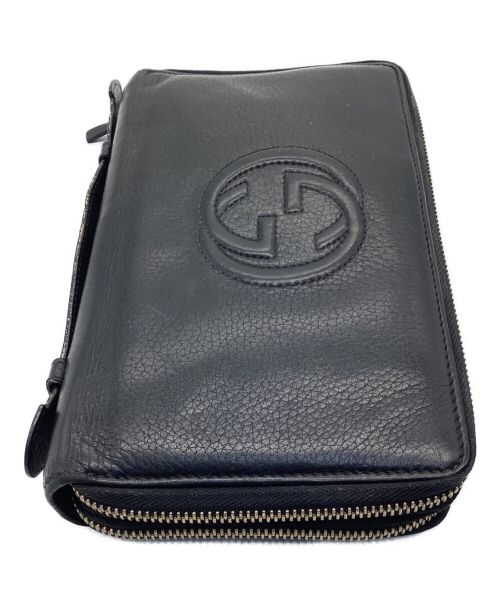 GUCCI（グッチ）GUCCI (グッチ) トラベルドキュメントケース ブラックの古着・服飾アイテム
