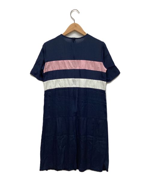 MARNI（マルニ）MARNI (マルニ) シルク混ワンピース ネイビー サイズ:12の古着・服飾アイテム