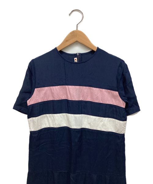 MARNI（マルニ）MARNI (マルニ) シルク混ワンピース ネイビー サイズ:12の古着・服飾アイテム