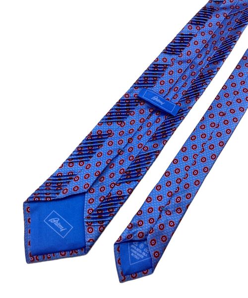 BRIONI（ブリオーニ）BRIONI (ブリオーニ) プリーツネクタイ ブルー×レッド サイズ:ーの古着・服飾アイテム
