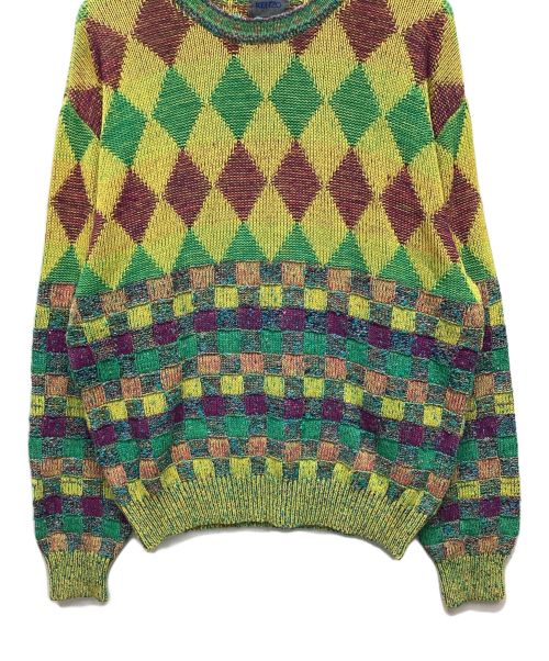 KENZO（ケンゾー）KENZO (ケンゾー) ニット イエロー×パープル サイズ:表記無しの古着・服飾アイテム