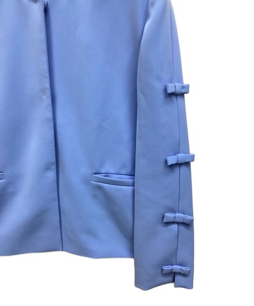 BOUTIQUE MOSCHINO（ブティック モスキーノ）BOUTIQUE MOSCHINO (ブティック モスキーノ) ノーカラージャケット ブルー サイズ:42の古着・服飾アイテム