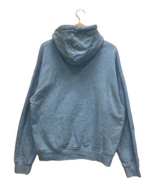 LACOSTE（ラコステ）LACOSTE (ラコステ) フローラルテキスタイルスウェットフーディー ライトブルー サイズ:US Mの古着・服飾アイテム