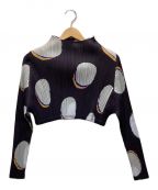 PLEATS PLEASEプリーツプリーズ）の古着「プリーツブラウス」｜ネイビー