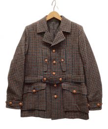 ADJUSTABLE COSTUME×The J.SHEPHERDS（アジャスタブルコスチューム×ザジェイシェパーズ）の古着「Classic Norfolk Jacket」｜ブラウン×ネイビー