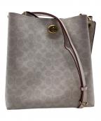 COACHコーチ）の古着「2WAYバッグ」｜ホワイト×ボルドー