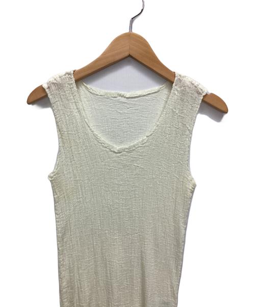 ISSEY MIYAKE（イッセイミヤケ）ISSEY MIYAKE (イッセイミヤケ) ノースリーブカットソー オフホワイト サイズ:表記なしの古着・服飾アイテム