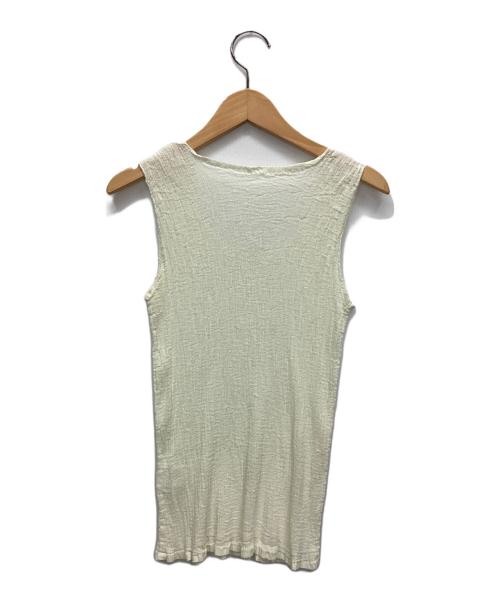 ISSEY MIYAKE（イッセイミヤケ）ISSEY MIYAKE (イッセイミヤケ) ノースリーブカットソー オフホワイト サイズ:表記なしの古着・服飾アイテム