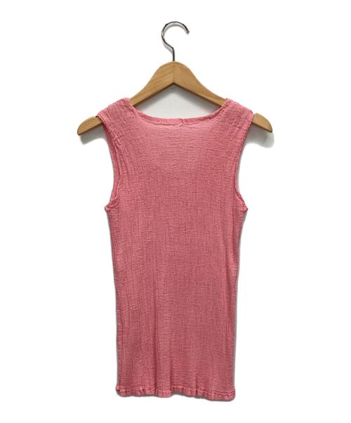 ISSEY MIYAKE（イッセイミヤケ）ISSEY MIYAKE (イッセイミヤケ) ノースリーブカットソー ピンク サイズ:表記なしの古着・服飾アイテム