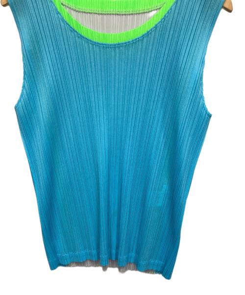 PLEATS PLEASE（プリーツプリーズ）PLEATS PLEASE (プリーツプリーズ) ノースリーブカットソー ブルー サイズ:表記なしの古着・服飾アイテム