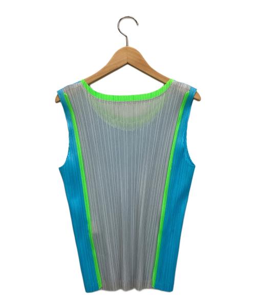 PLEATS PLEASE（プリーツプリーズ）PLEATS PLEASE (プリーツプリーズ) ノースリーブカットソー ブルー サイズ:表記なしの古着・服飾アイテム