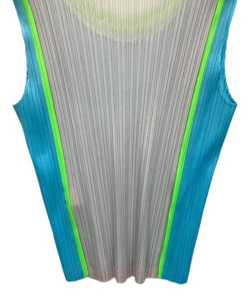 PLEATS PLEASE（プリーツプリーズ）PLEATS PLEASE (プリーツプリーズ) ノースリーブカットソー ブルー サイズ:表記なしの古着・服飾アイテム