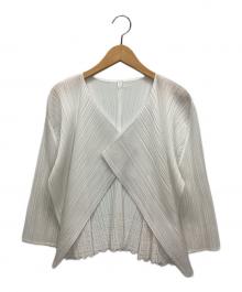 PLEATS PLEASE（プリーツプリーズ）の古着「カーディガン」｜ホワイト