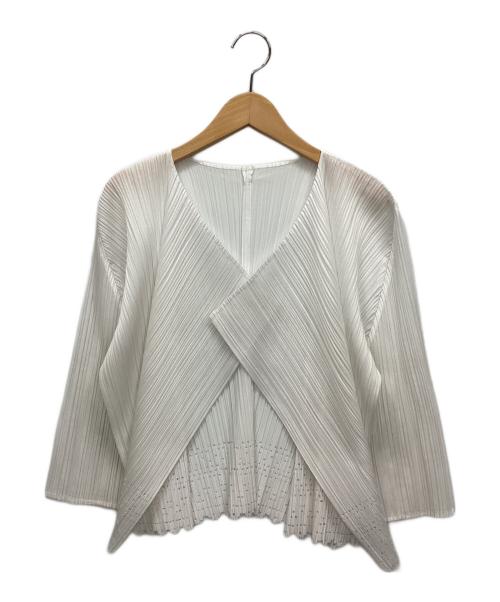 PLEATS PLEASE（プリーツプリーズ）PLEATS PLEASE (プリーツプリーズ) カーディガン ホワイト サイズ:表記なしの古着・服飾アイテム