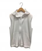 PLEATS PLEASEプリーツプリーズ）の古着「ノースリーブフーディ」｜ホワイト