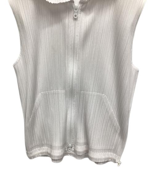 PLEATS PLEASE（プリーツプリーズ）PLEATS PLEASE (プリーツプリーズ) ノースリーブフーディ ホワイト サイズ:3の古着・服飾アイテム