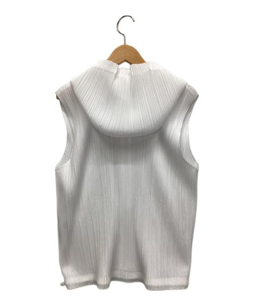 PLEATS PLEASE（プリーツプリーズ）PLEATS PLEASE (プリーツプリーズ) ノースリーブフーディ ホワイト サイズ:3の古着・服飾アイテム