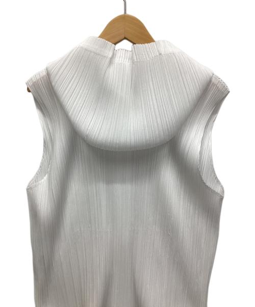 PLEATS PLEASE（プリーツプリーズ）PLEATS PLEASE (プリーツプリーズ) ノースリーブフーディ ホワイト サイズ:3の古着・服飾アイテム