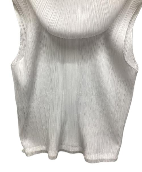 PLEATS PLEASE（プリーツプリーズ）PLEATS PLEASE (プリーツプリーズ) ノースリーブフーディ ホワイト サイズ:3の古着・服飾アイテム
