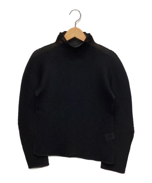 ISSEY MIYAKE（イッセイミヤケ）ISSEY MIYAKE (イッセイミヤケ) ハイネックカットソー ブラック サイズ:表記なしの古着・服飾アイテム