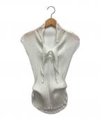 ISSEY MIYAKEイッセイミヤケ）の古着「ノースリーブカットソー」｜ホワイト