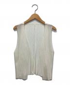 PLEATS PLEASEプリーツプリーズ）の古着「ノースリーブカーディガン」｜ホワイト