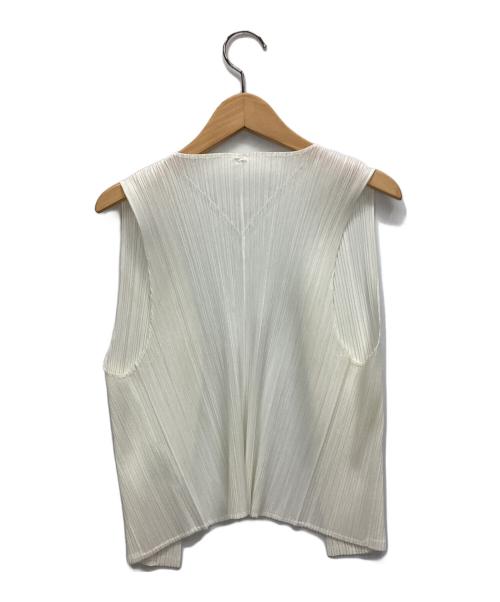 PLEATS PLEASE（プリーツプリーズ）PLEATS PLEASE (プリーツプリーズ) ノースリーブカーディガン ホワイト サイズ:3の古着・服飾アイテム