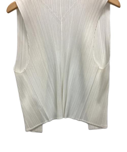 PLEATS PLEASE（プリーツプリーズ）PLEATS PLEASE (プリーツプリーズ) ノースリーブカーディガン ホワイト サイズ:3の古着・服飾アイテム