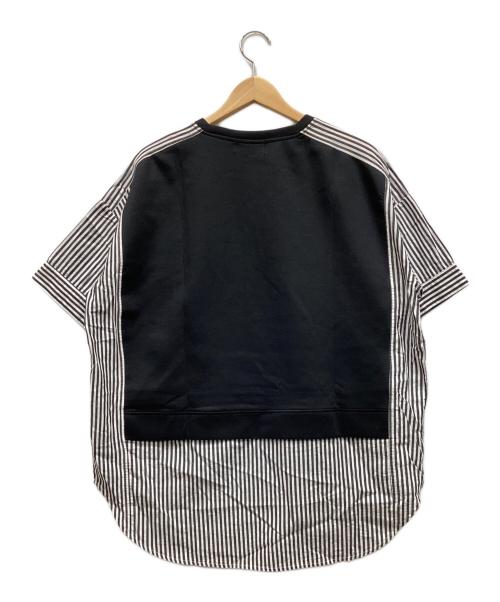 nano・universe（ナノ・ユニバース）nano・universe (ナノ・ユニバース) コンビワイドトップス ブラック サイズ:Fの古着・服飾アイテム