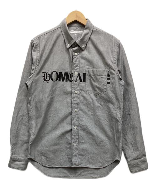 GOD SELECTION XXX（ゴッドセレクショントリプルエックス）GOD SELECTION XXX (ゴッドセレクショントリプルエックス) ボタンダウンシャツ グレー サイズ:Mの古着・服飾アイテム