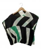 PLEATS PLEASEプリーツプリーズ）の古着「ブラウス」｜ブラック×グリーン