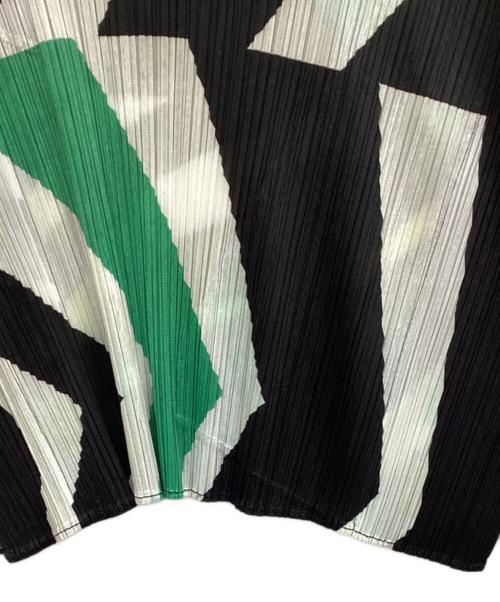 PLEATS PLEASE（プリーツプリーズ）PLEATS PLEASE (プリーツプリーズ) ブラウス ブラック×グリーン サイズ:3の古着・服飾アイテム