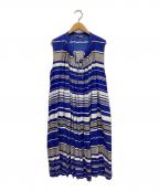 umii 908ウミキューゼロハチ）の古着「ギャザーノースリーブワンピース」｜ブルー