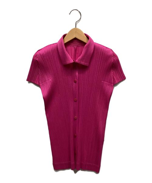 PLEATS PLEASE（プリーツプリーズ）PLEATS PLEASE (プリーツプリーズ) ショートスリーブシャツ ショッキングピンク サイズ:3の古着・服飾アイテム
