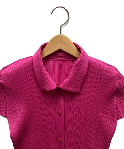 PLEATS PLEASE（プリーツプリーズ）PLEATS PLEASE (プリーツプリーズ) ショートスリーブシャツ ショッキングピンク サイズ:3の古着・服飾アイテム