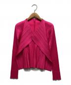 PLEATS PLEASEプリーツプリーズ）の古着「カーディガン」｜ショッキングピンク