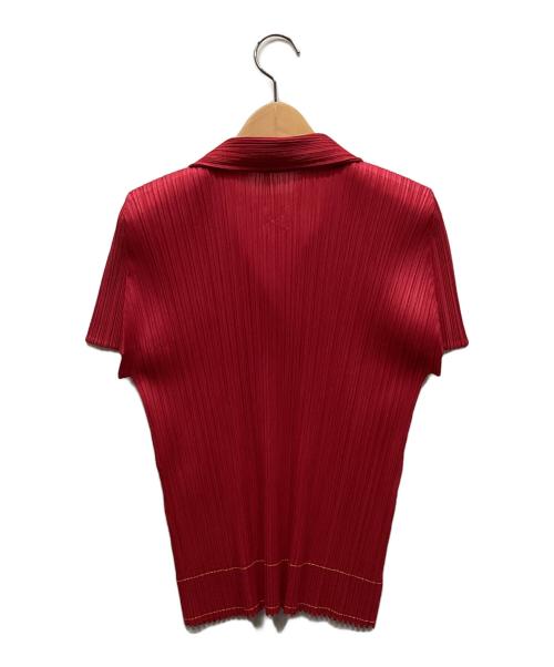 PLEATS PLEASE（プリーツプリーズ）PLEATS PLEASE (プリーツプリーズ) ポロシャツ レッド サイズ:3の古着・服飾アイテム
