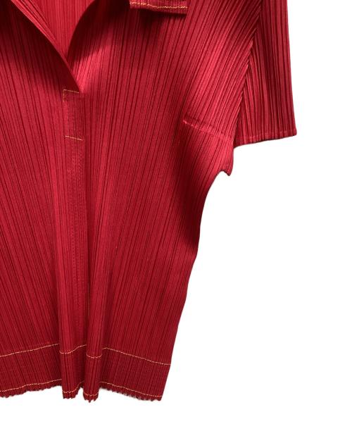 PLEATS PLEASE（プリーツプリーズ）PLEATS PLEASE (プリーツプリーズ) ポロシャツ レッド サイズ:3の古着・服飾アイテム