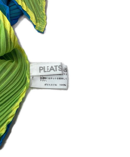 PLEATS PLEASE（プリーツプリーズ）PLEATS PLEASE (プリーツプリーズ) ストール ブルー×グリーンの古着・服飾アイテム