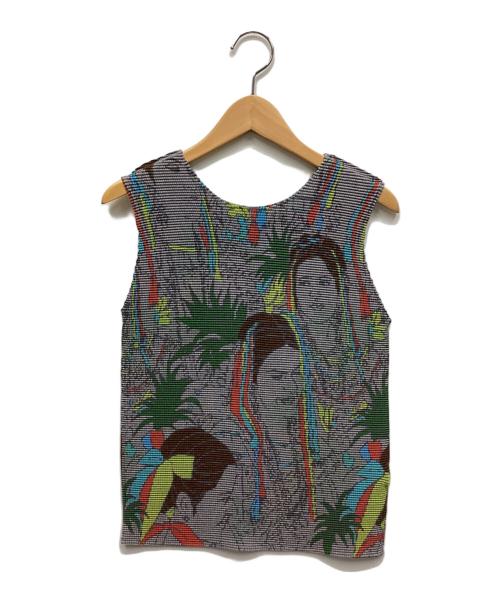 me ISSEY MIYAKE（ミーイッセイ ミヤケ）me ISSEY MIYAKE (ミーイッセイ ミヤケ) ノースリーブカットソー グレー サイズ:表記なしの古着・服飾アイテム