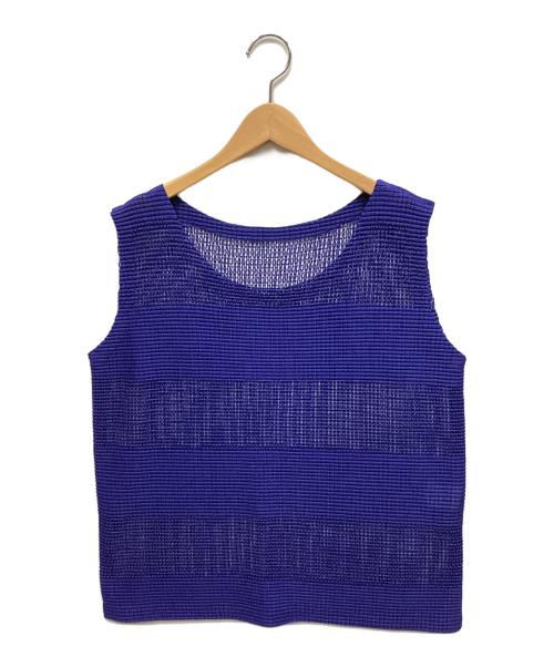 me ISSEY MIYAKE（ミーイッセイ ミヤケ）me ISSEY MIYAKE (ミーイッセイ ミヤケ) ノースリーブカットソー ネイビー サイズ:表記なしの古着・服飾アイテム