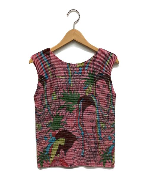 me ISSEY MIYAKE（ミーイッセイ ミヤケ）me ISSEY MIYAKE (ミーイッセイ ミヤケ) ノースリーブカットソー ピンク サイズ:表記なしの古着・服飾アイテム