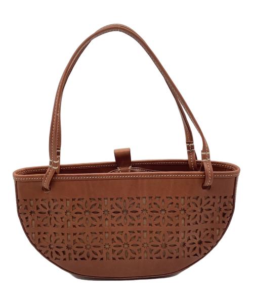 genten（ゲンテン）genten (ゲンテン) カットワークショルダーバッグ ブラウンの古着・服飾アイテム